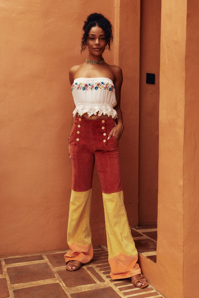 Take The Long Way Home 3 Tone Velvet Flares