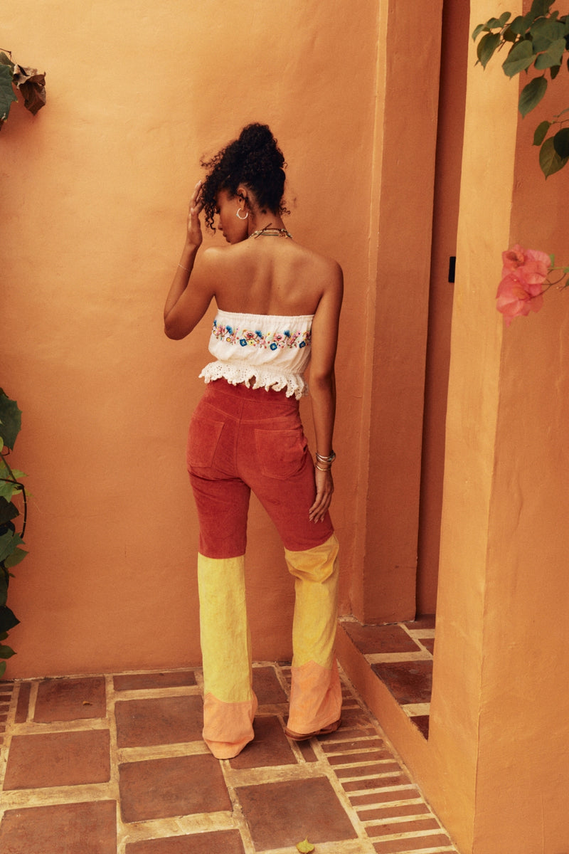 Take The Long Way Home 3 Tone Velvet Flares