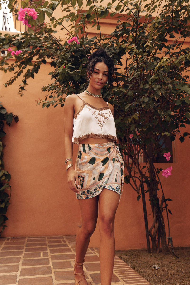 Rosemary Silk Embroidered Camisole