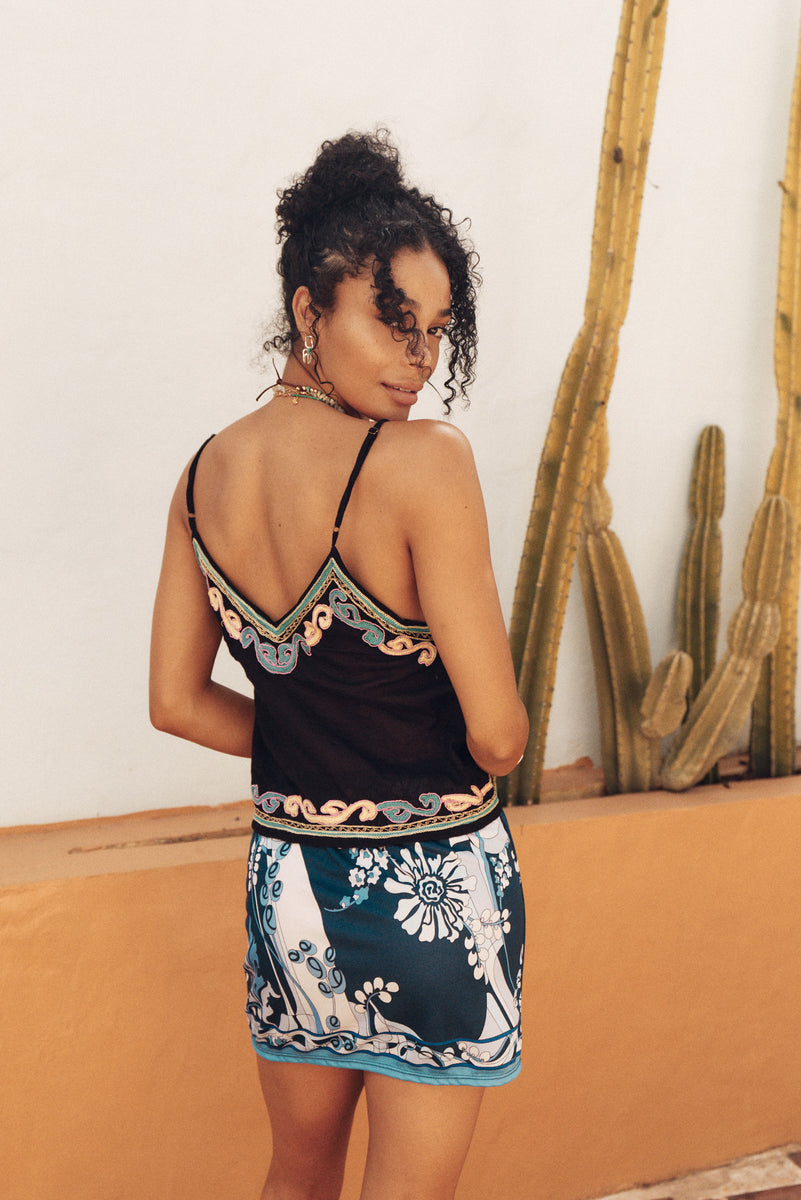 Lady Day Silk Mini Skirt - Sorrento