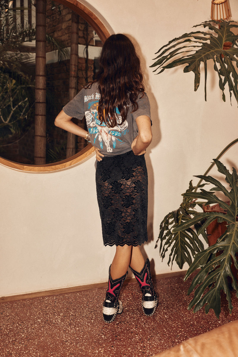 Lace and Whiskey Skirt - Black