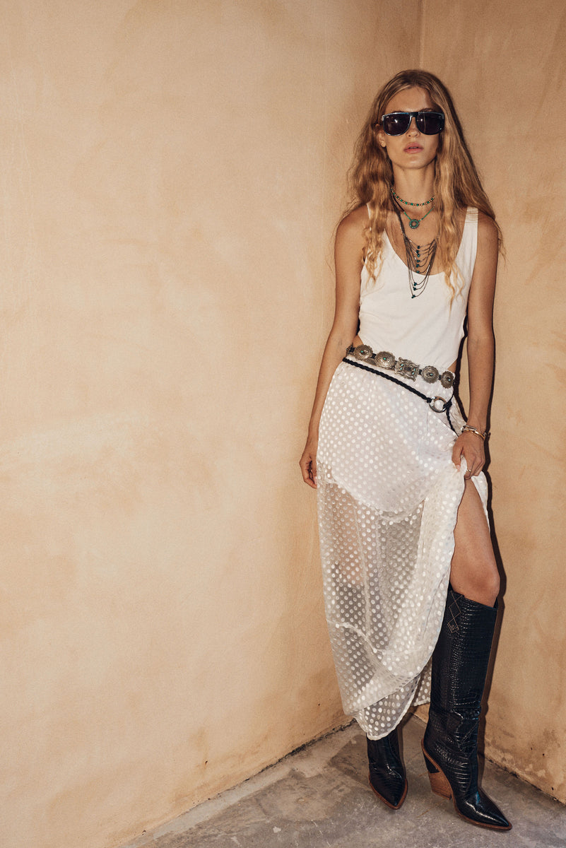 Oklahoma Smokeshow Cotton Jersey + Silk Maxi Dress