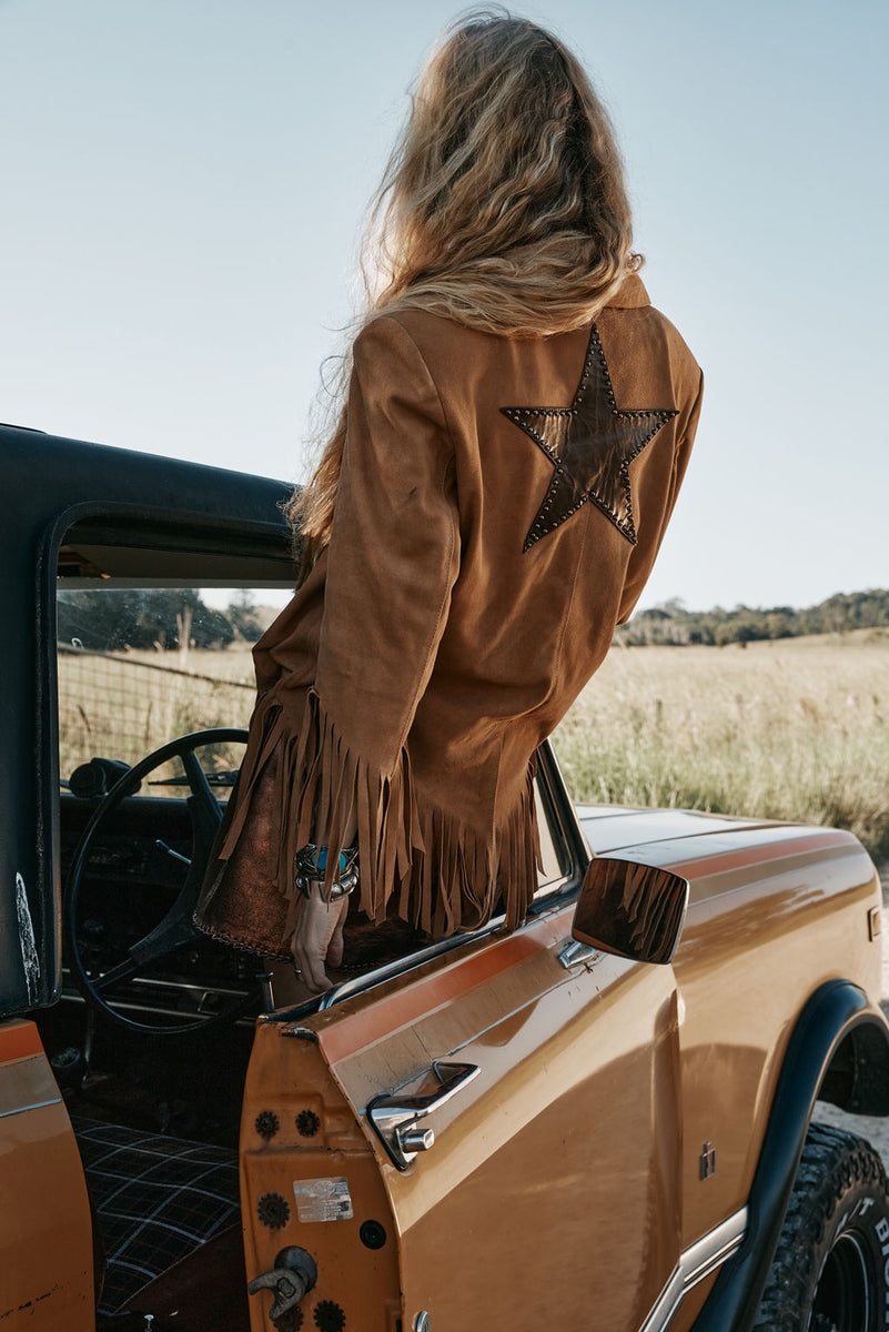 Lone Star Fringe Suede Jacket - Tan
