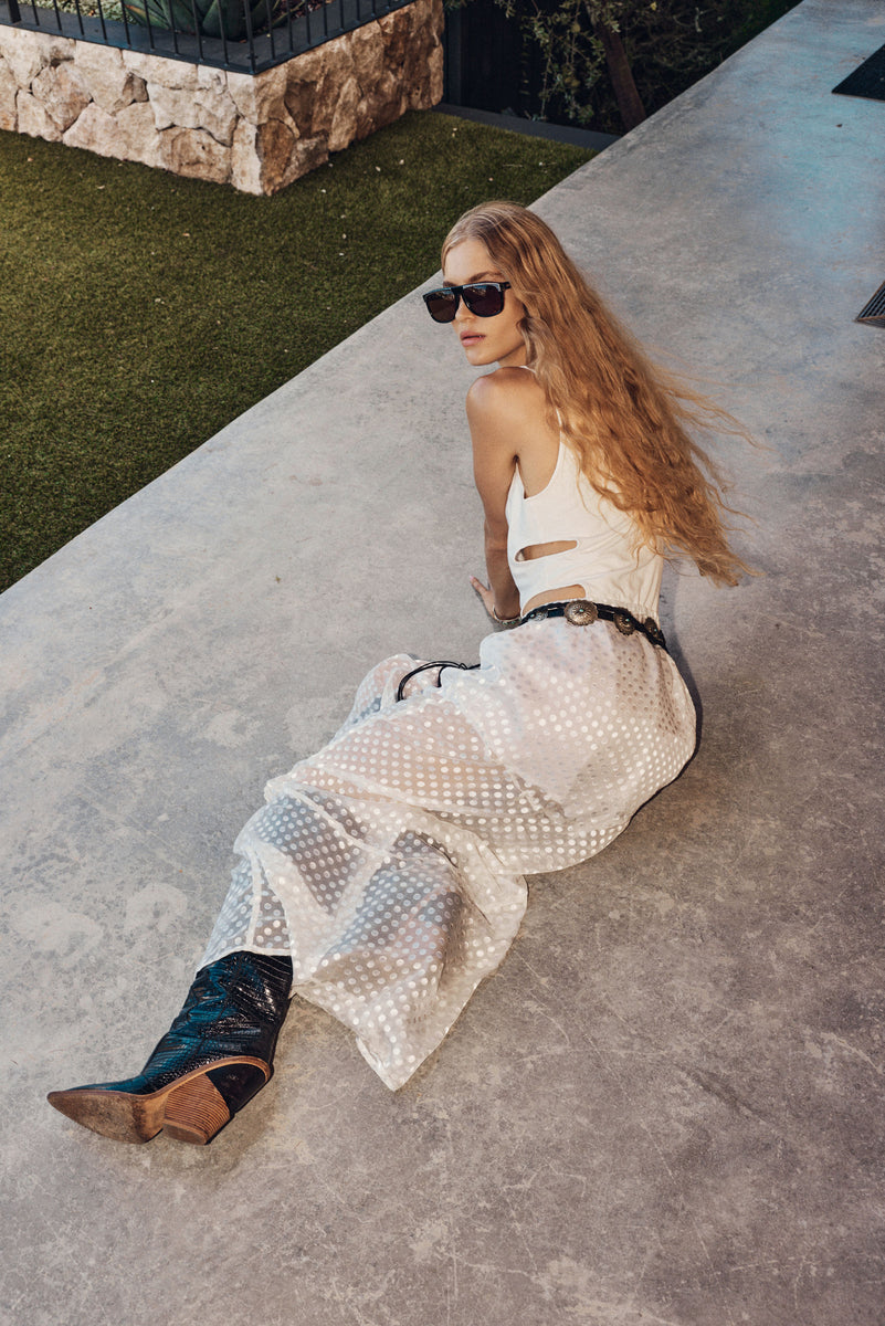 Oklahoma Smokeshow Cotton Jersey + Silk Maxi Dress