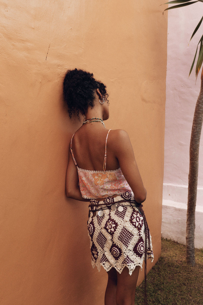 Softly Whispering I Love You Silk/Cotton + Lace Camisole