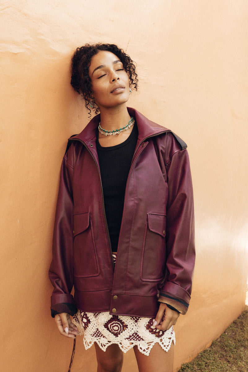 Mooncoin Oxblood Leather Jacket