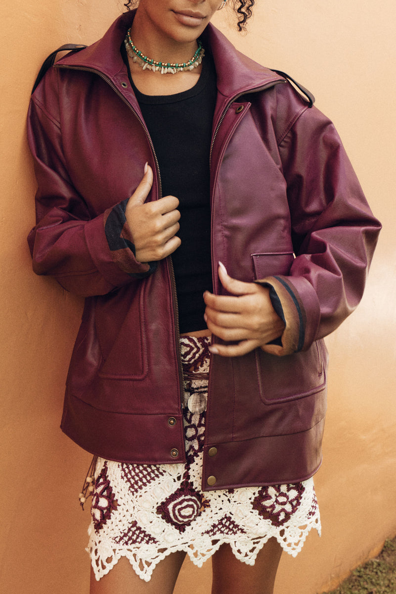 Mooncoin Oxblood Leather Jacket