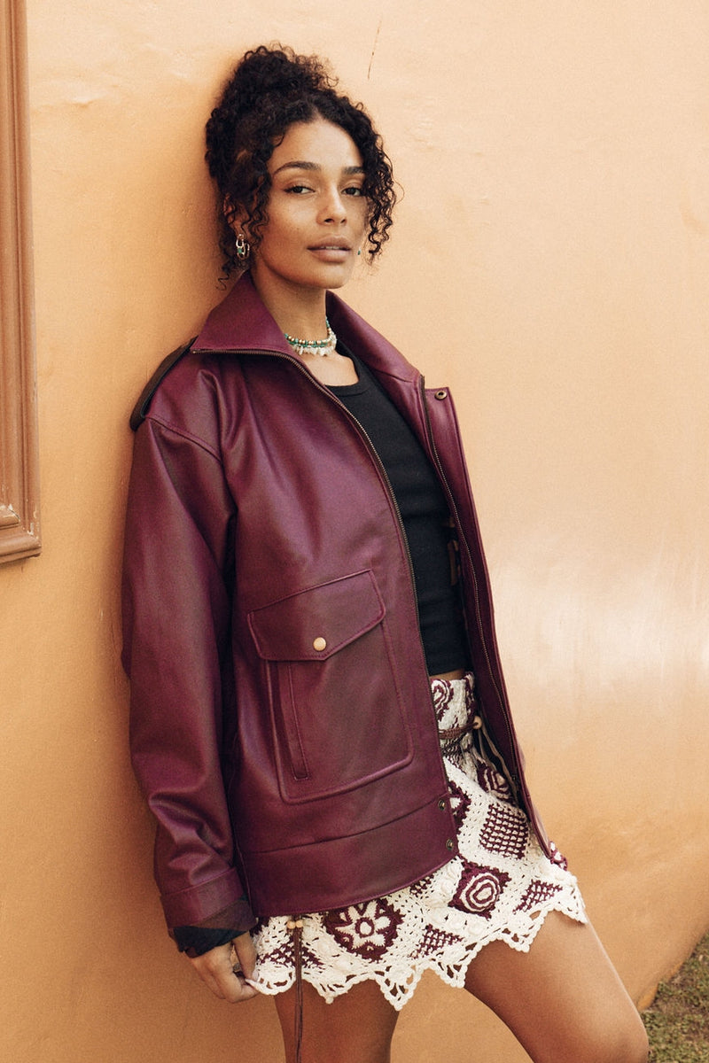 Mooncoin Oxblood Leather Jacket