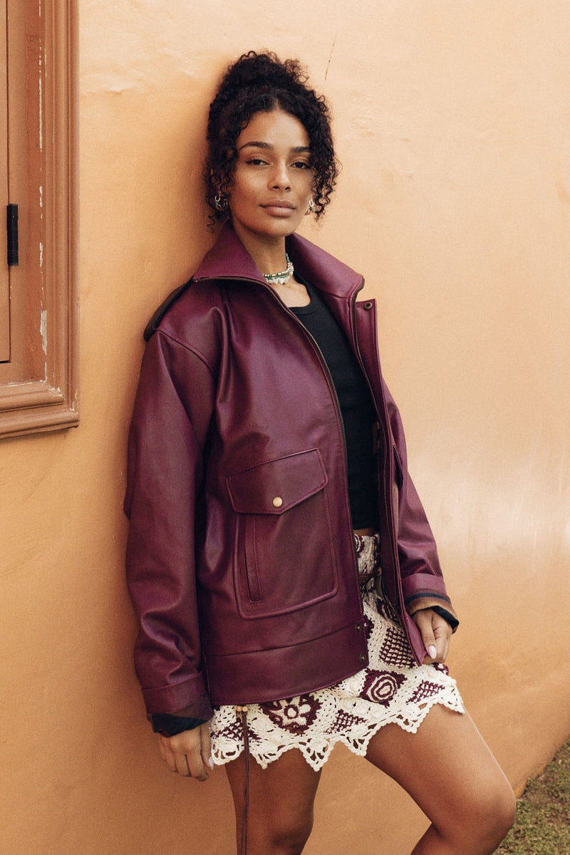 Mooncoin Oxblood Leather Jacket