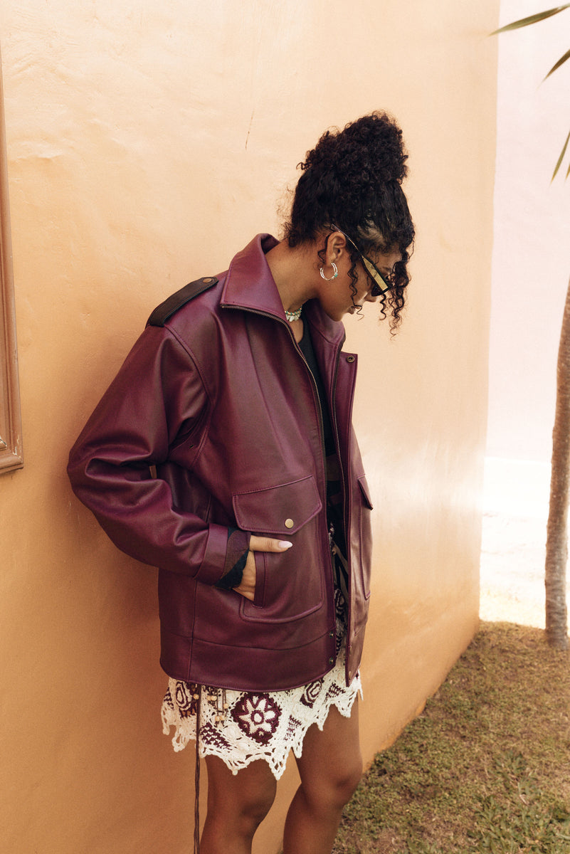 Mooncoin Oxblood Leather Jacket