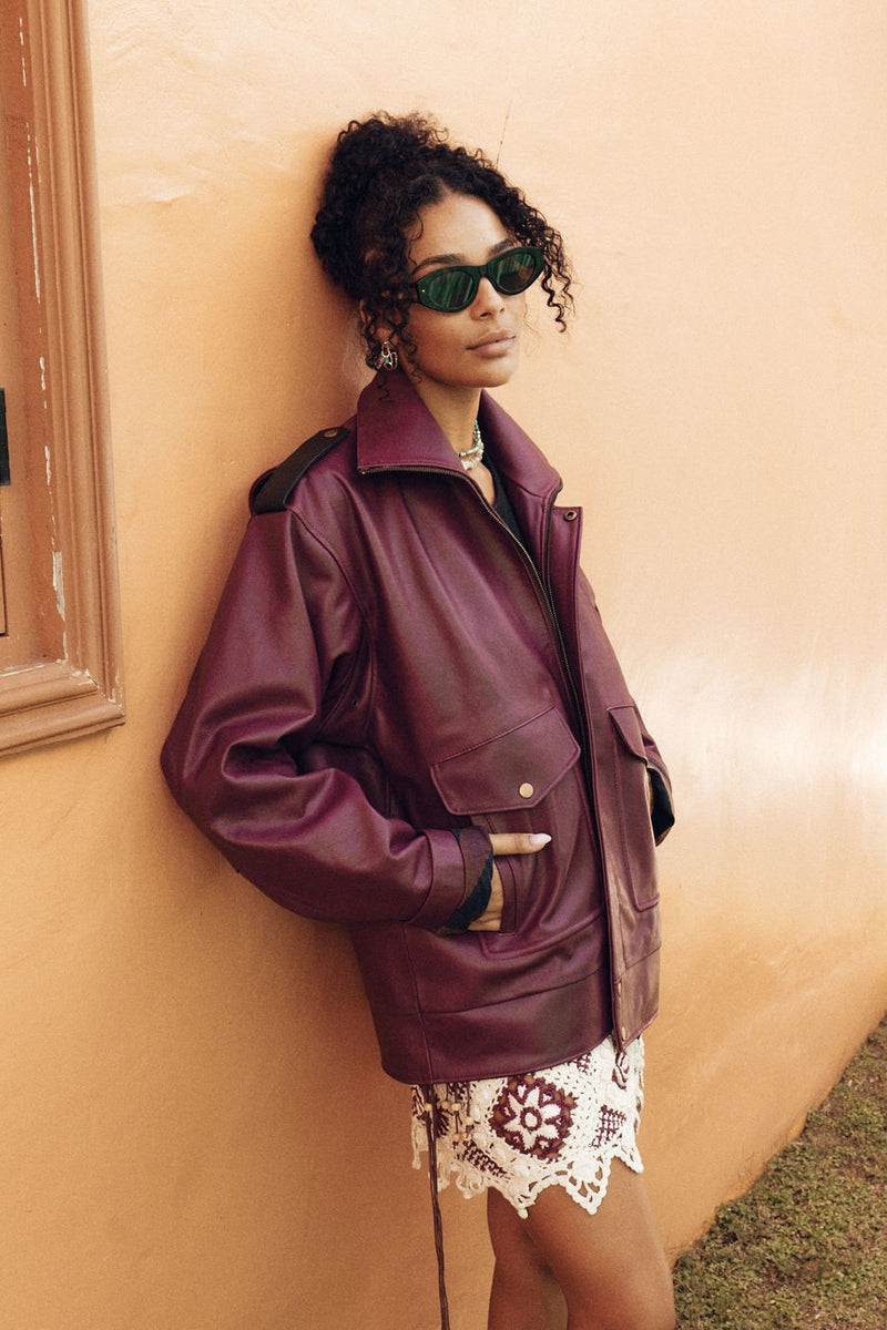 Mooncoin Oxblood Leather Jacket
