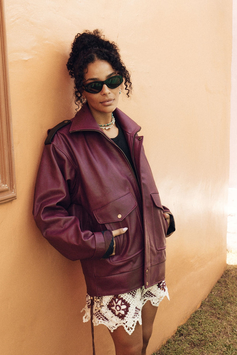 Mooncoin Oxblood Leather Jacket