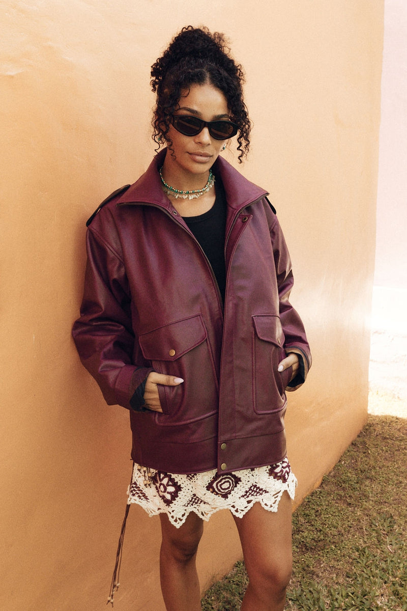 Mooncoin Oxblood Leather Jacket