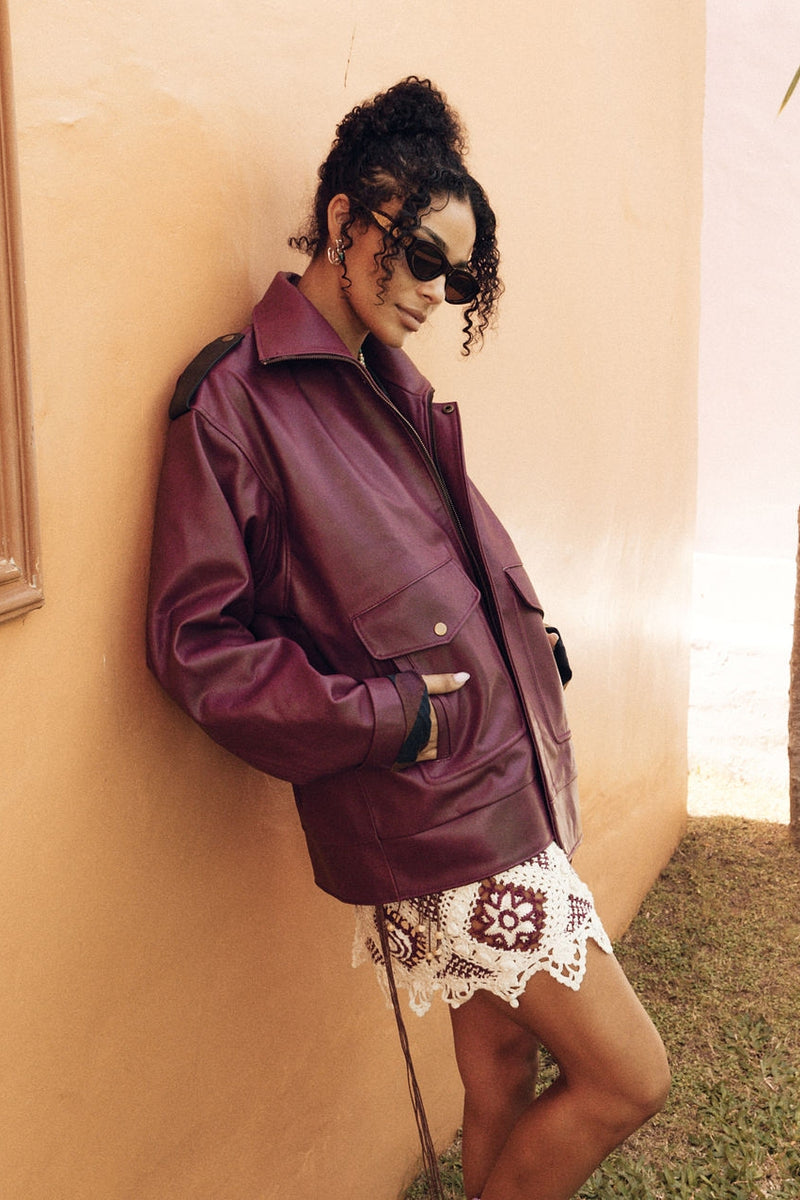 Mooncoin Oxblood Leather Jacket