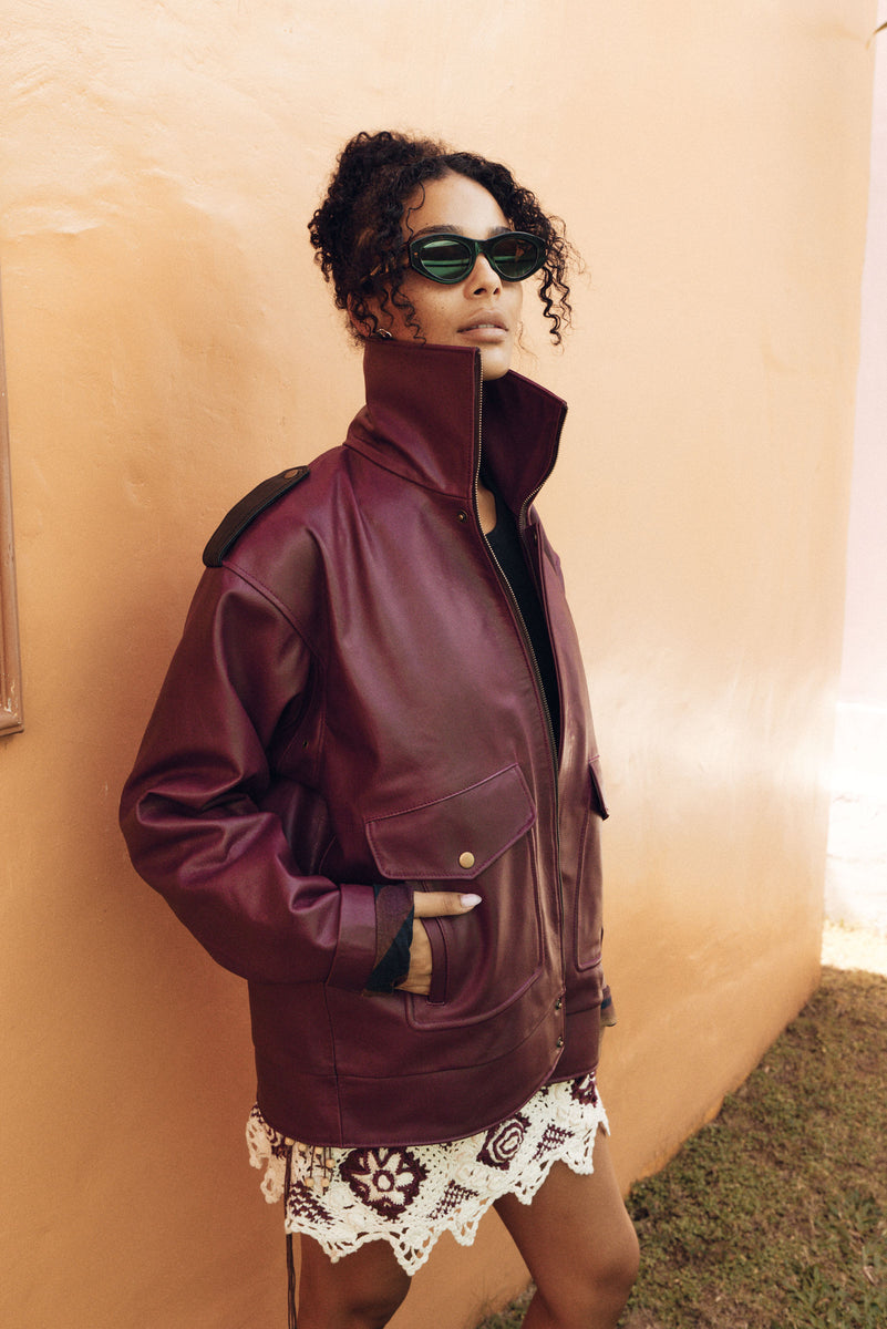 Mooncoin Oxblood Leather Jacket