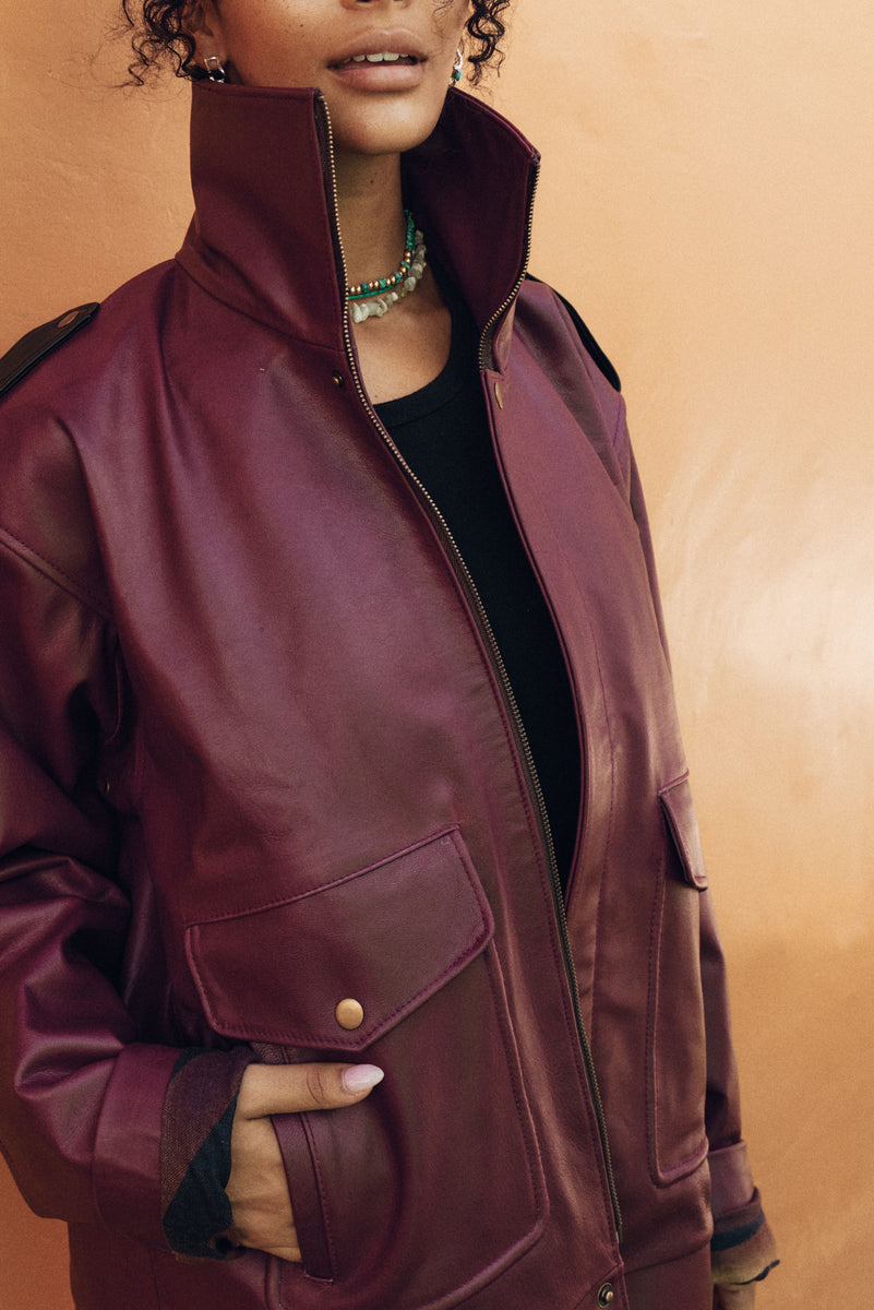 Mooncoin Oxblood Leather Jacket