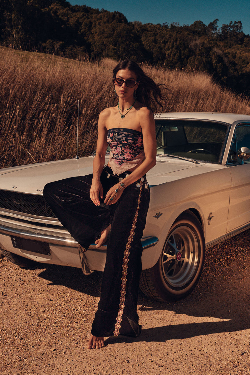 Dark End of the Street Silk Velvet Pants