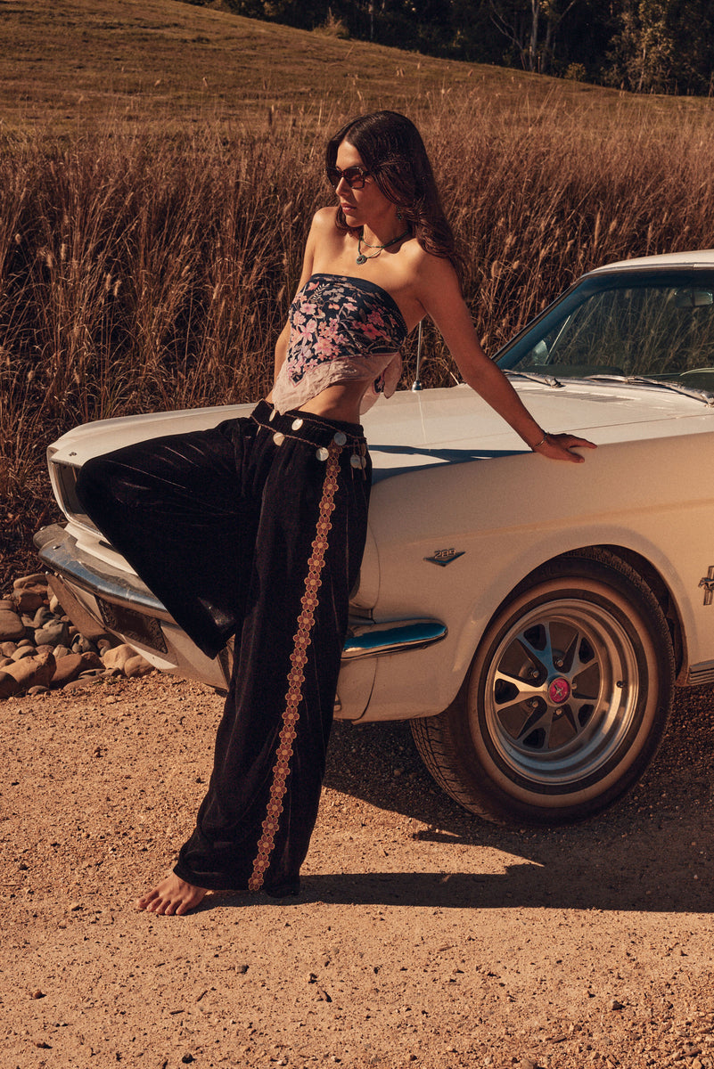 Dark End of the Street Silk Velvet Pants