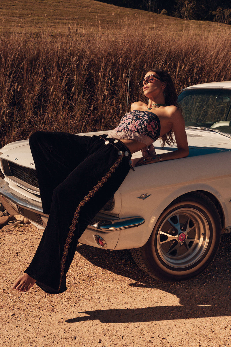 Dark End of the Street Silk Velvet Pants