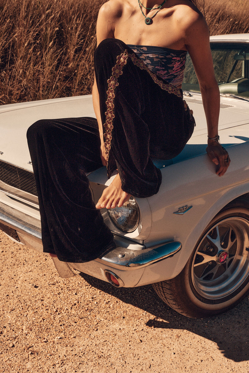 Dark End of the Street Silk Velvet Pants