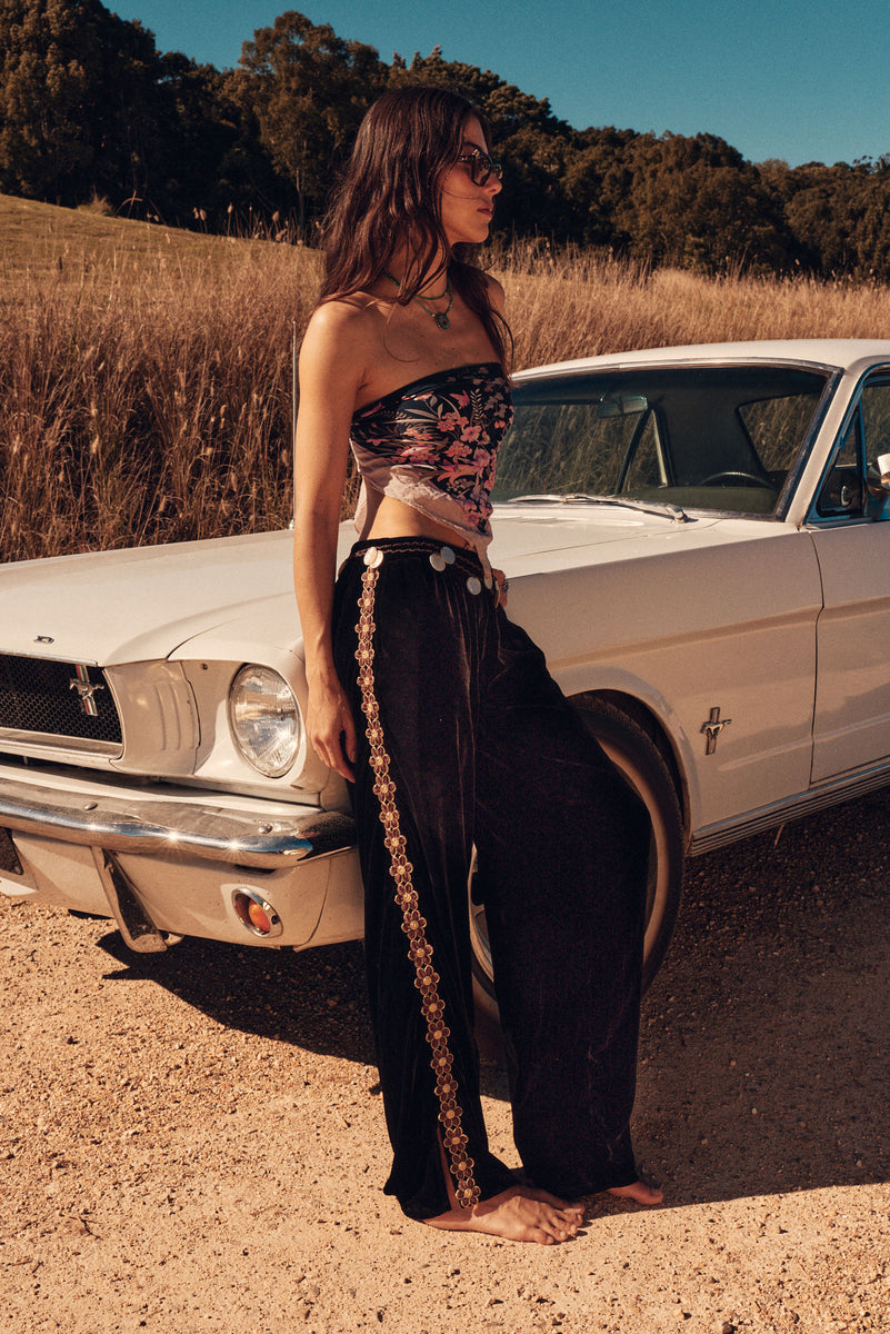 Dark End of the Street Silk Velvet Pants