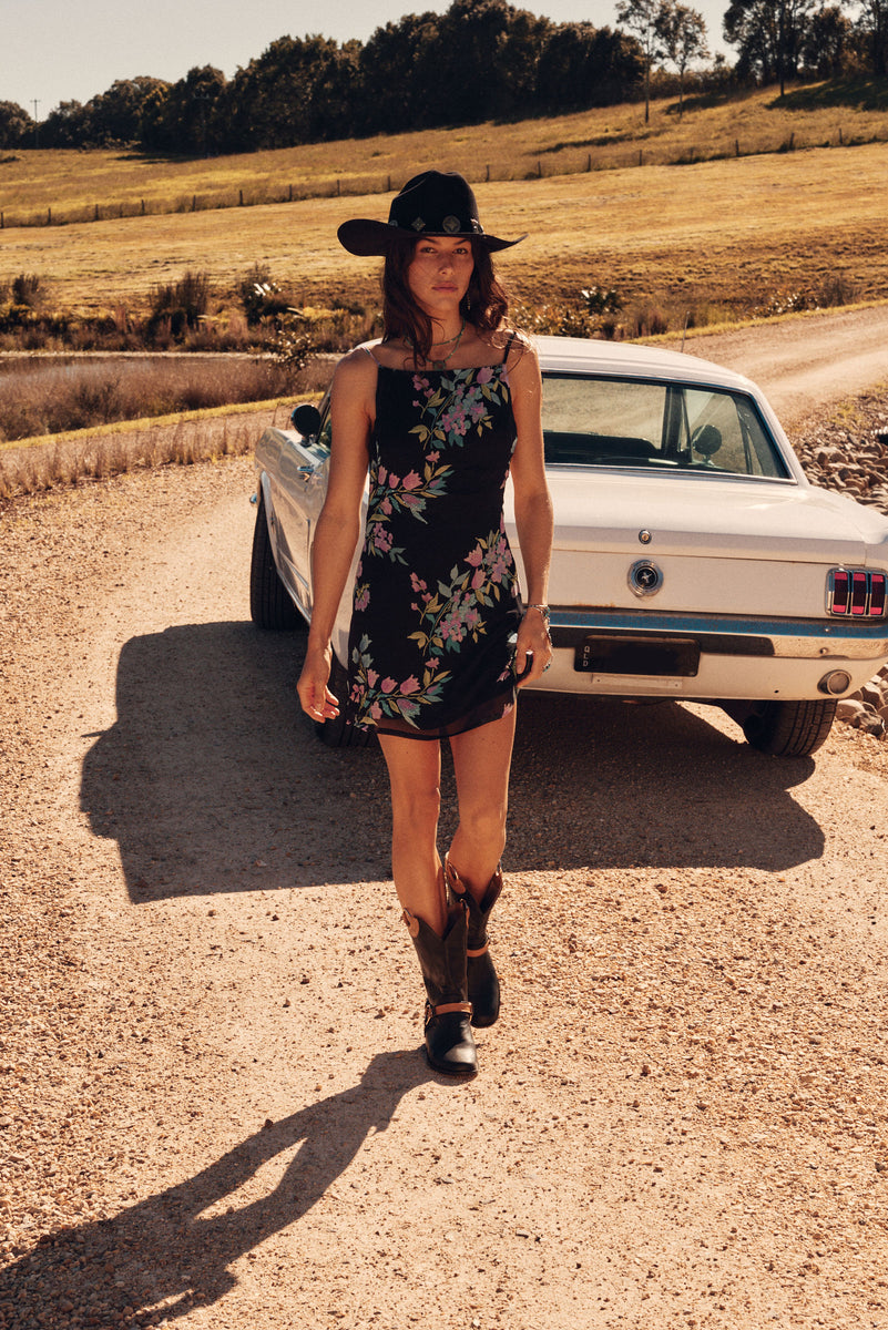 Night Bird Silk Beaded Mini Slip Dress