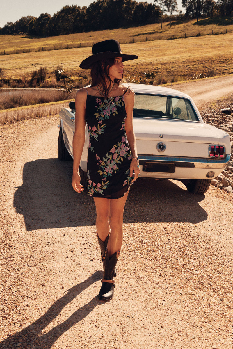 Night Bird Silk Beaded Mini Slip Dress