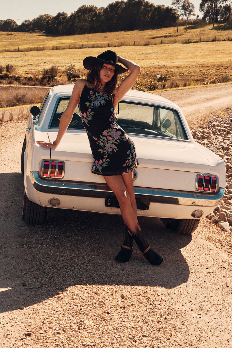 Night Bird Silk Beaded Mini Slip Dress