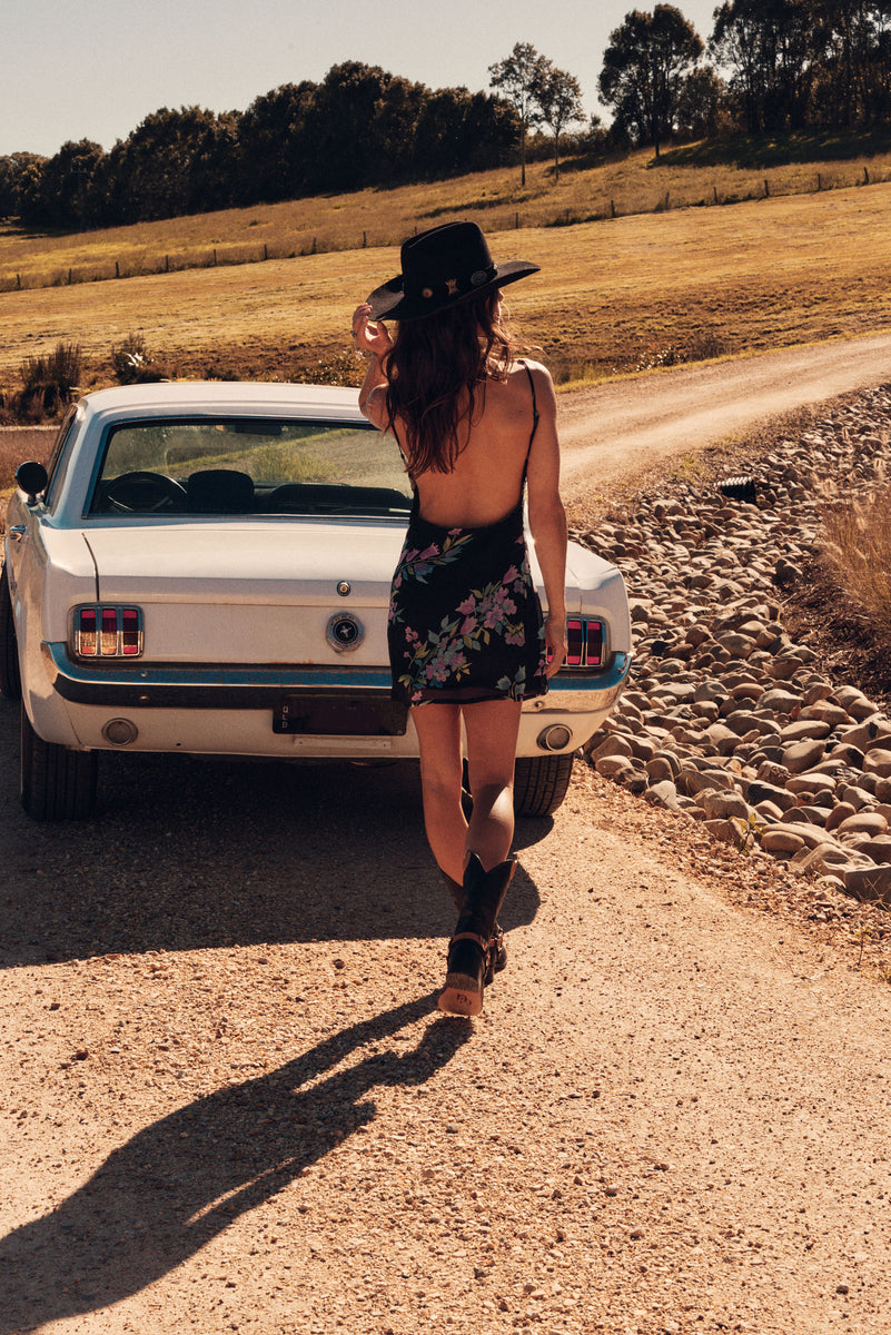 Night Bird Silk Beaded Mini Slip Dress