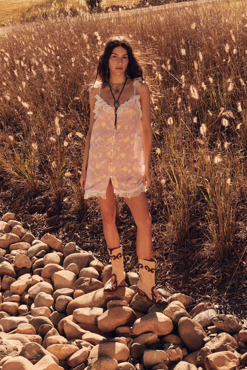 Morning Glory Silk Mini Dress - Blossom