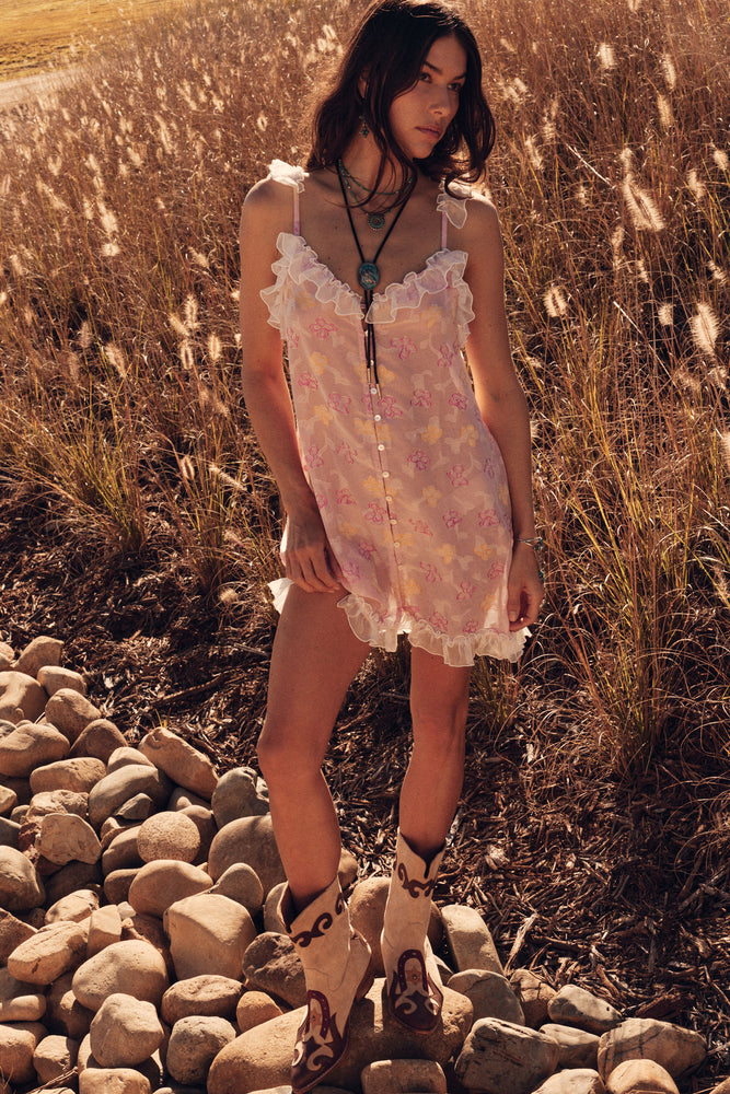 Morning Glory Silk Mini Dress - Blossom