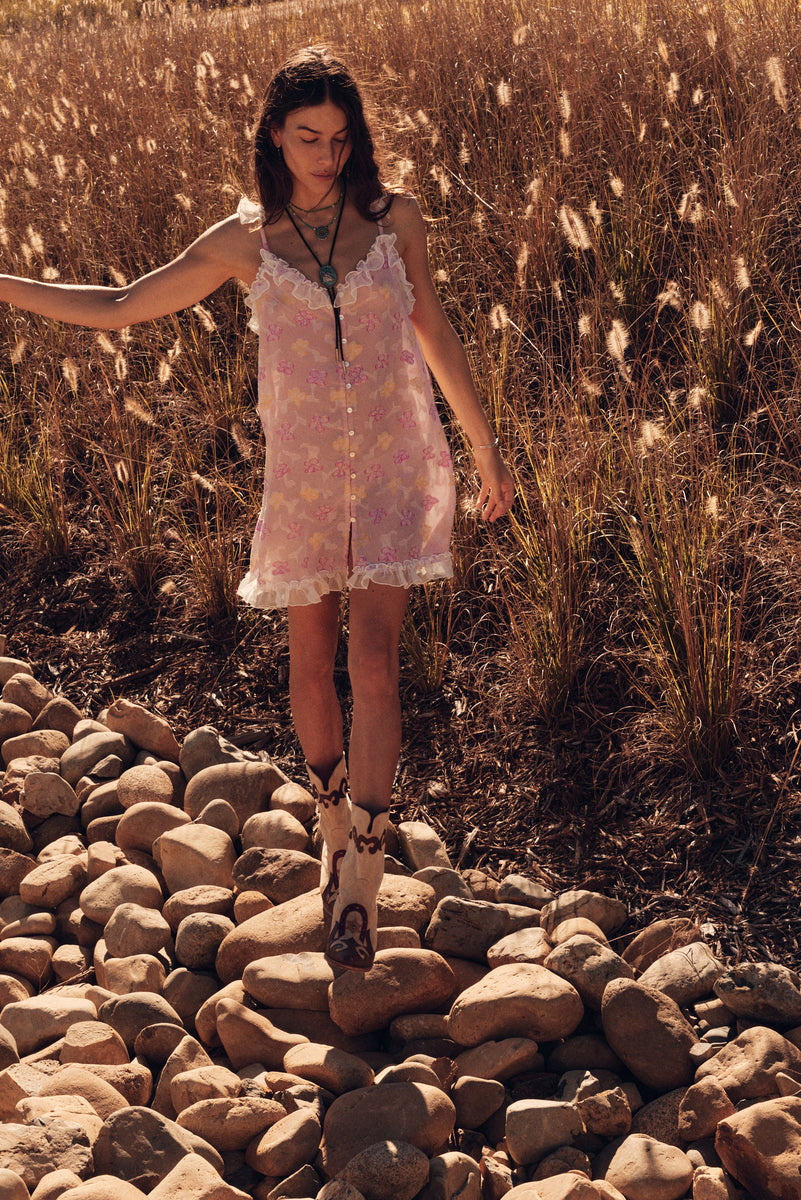 Morning Glory Silk Mini Dress - Blossom