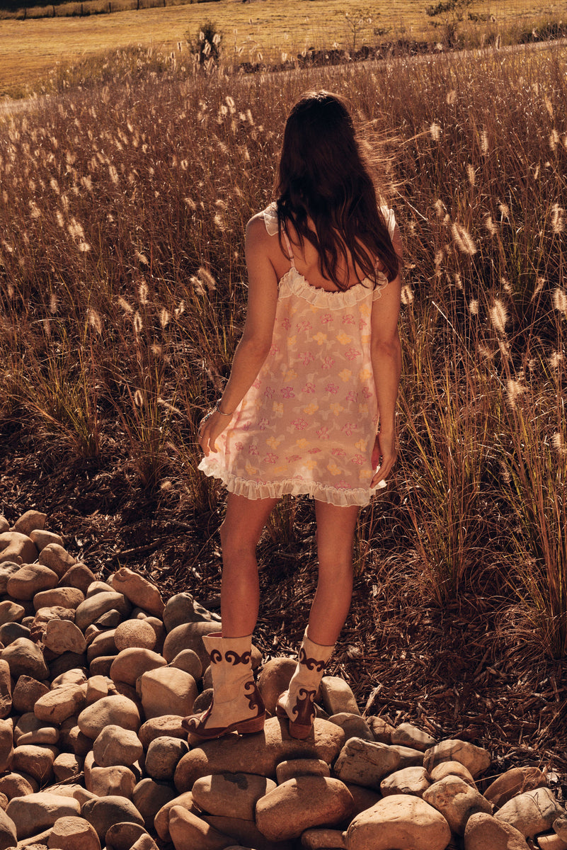 Morning Glory Silk Mini Dress - Blossom