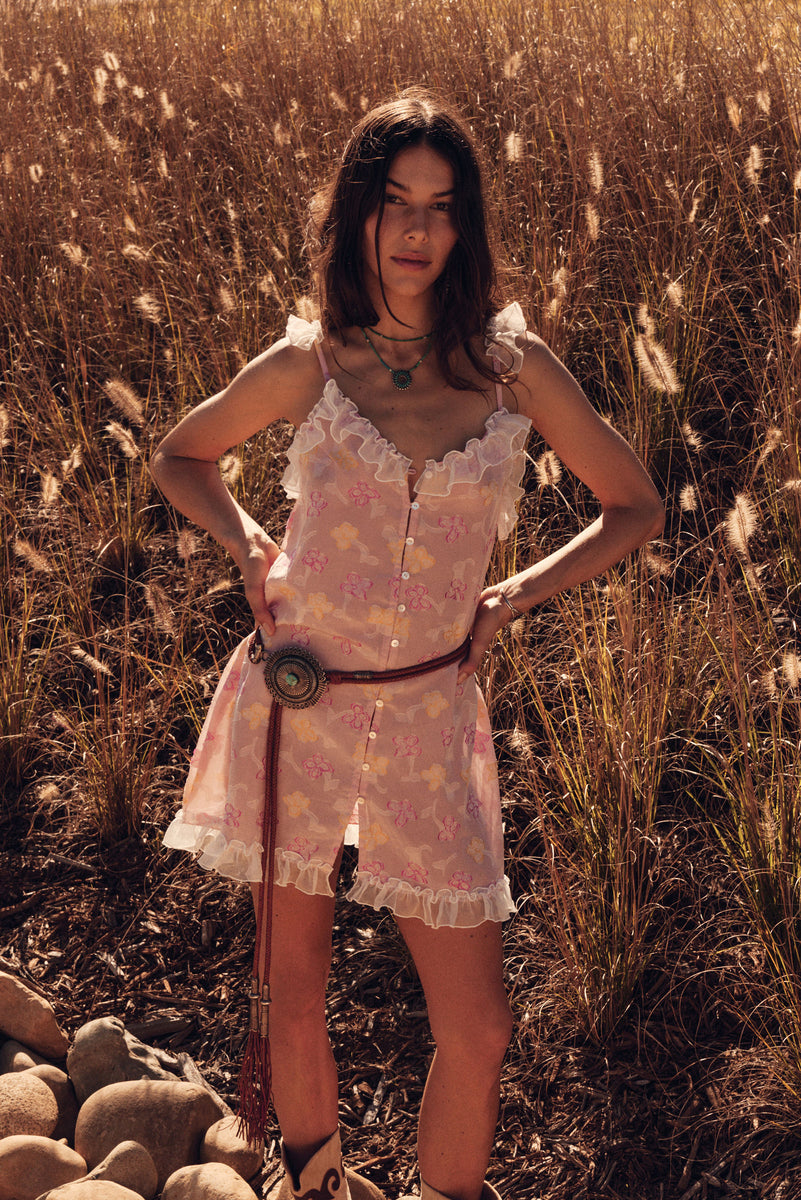 Morning Glory Silk Mini Dress - Blossom