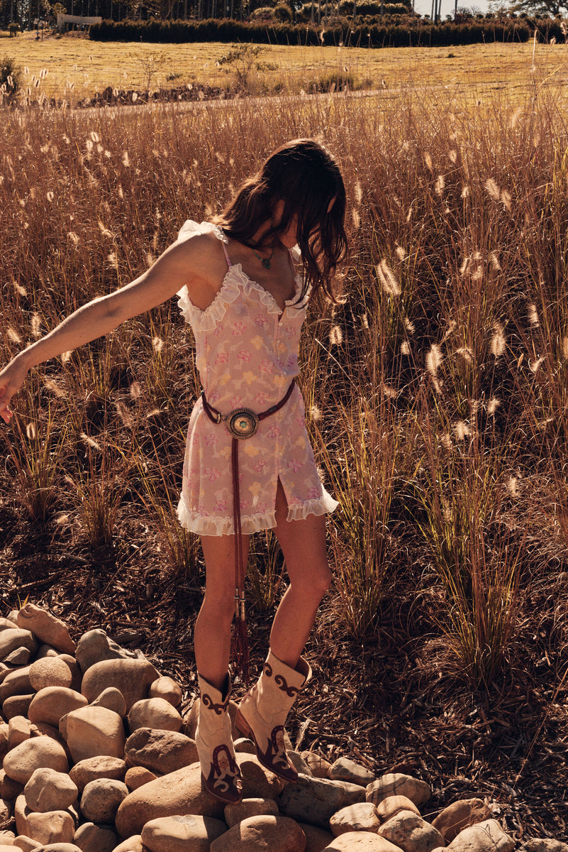 Morning Glory Silk Mini Dress - Blossom