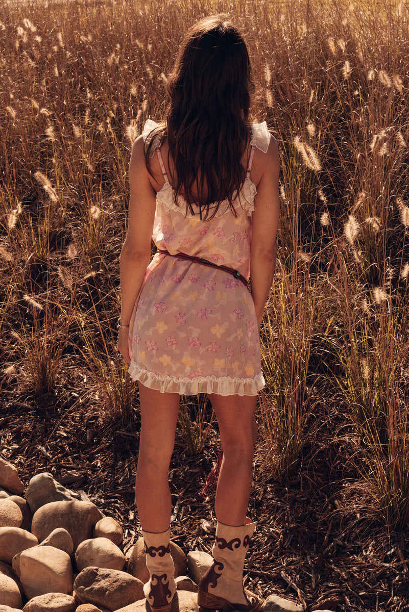 Morning Glory Silk Mini Dress - Blossom