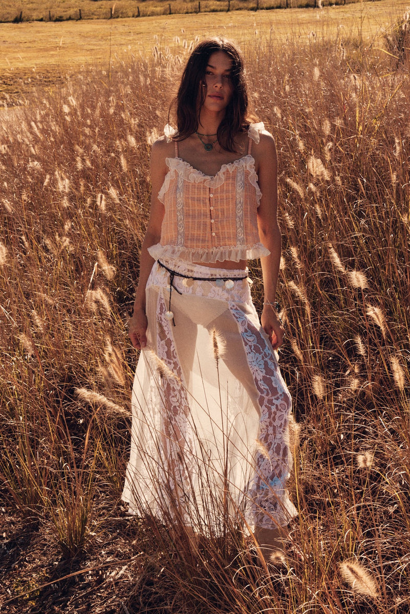 This Love Is Real Silk + Lace Maxi Skirt