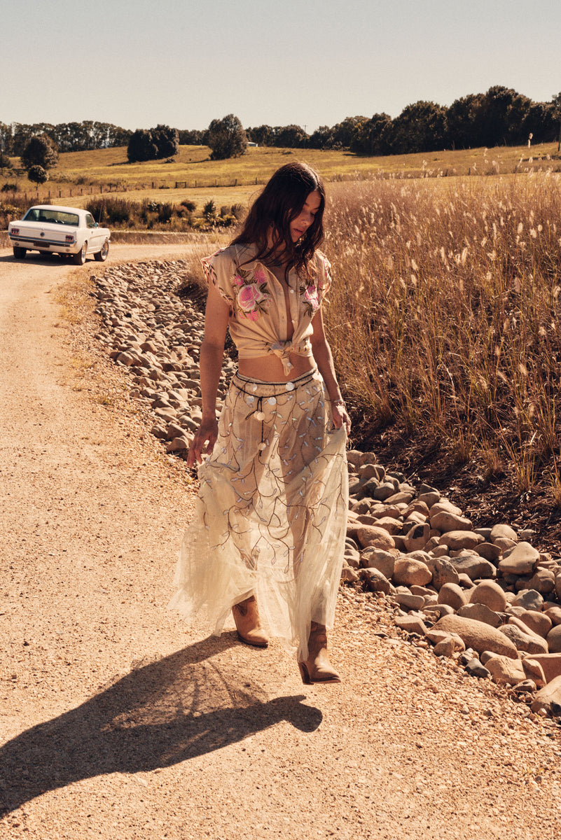 Cajun Moon Tulle + Beaded Skirt