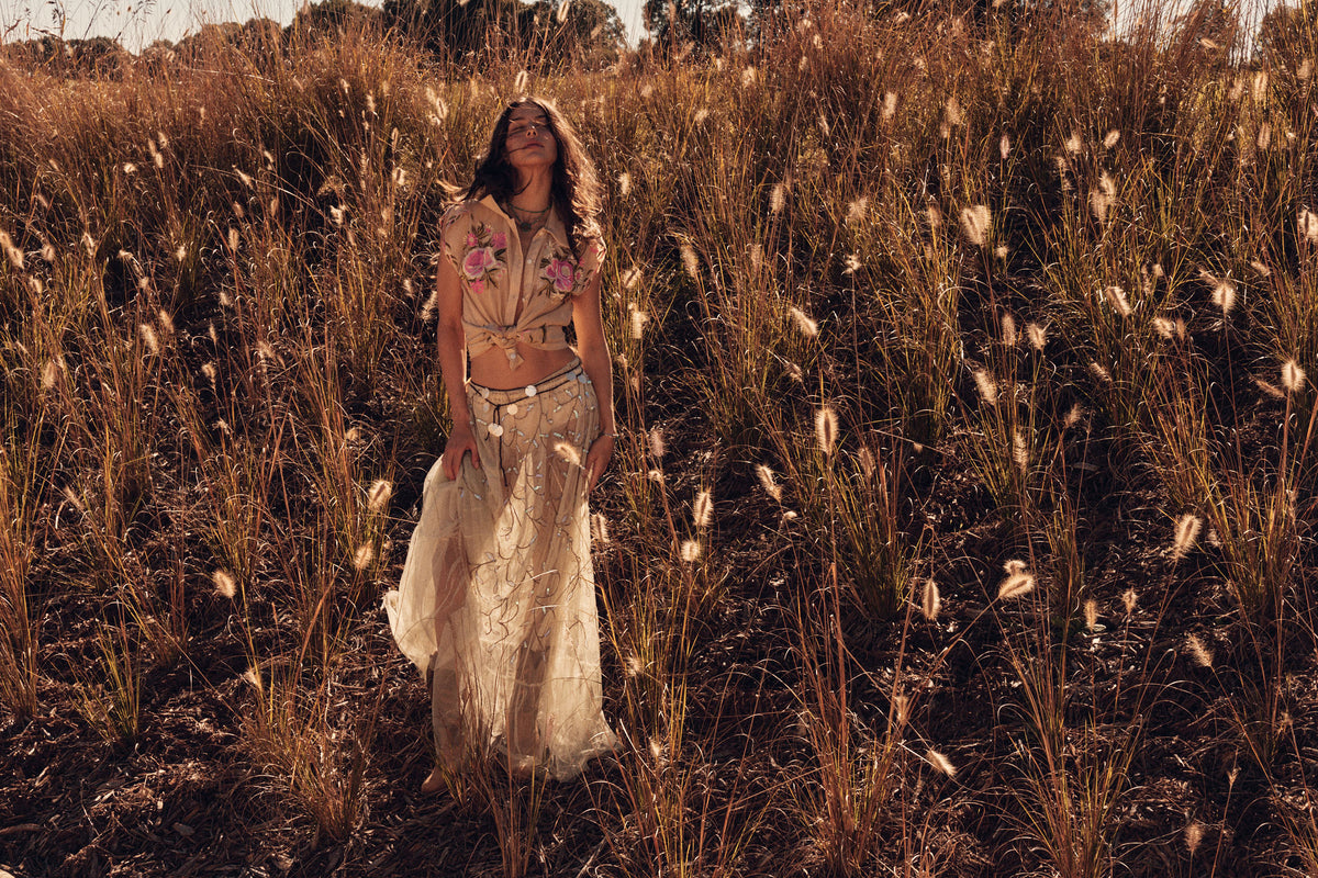 Cajun Moon Tulle + Beaded Skirt