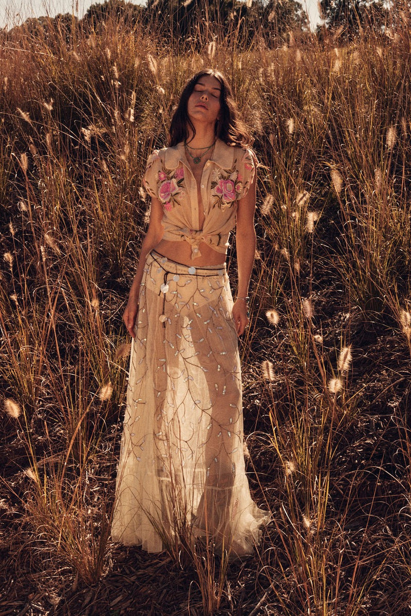 Cajun Moon Tulle + Beaded Skirt