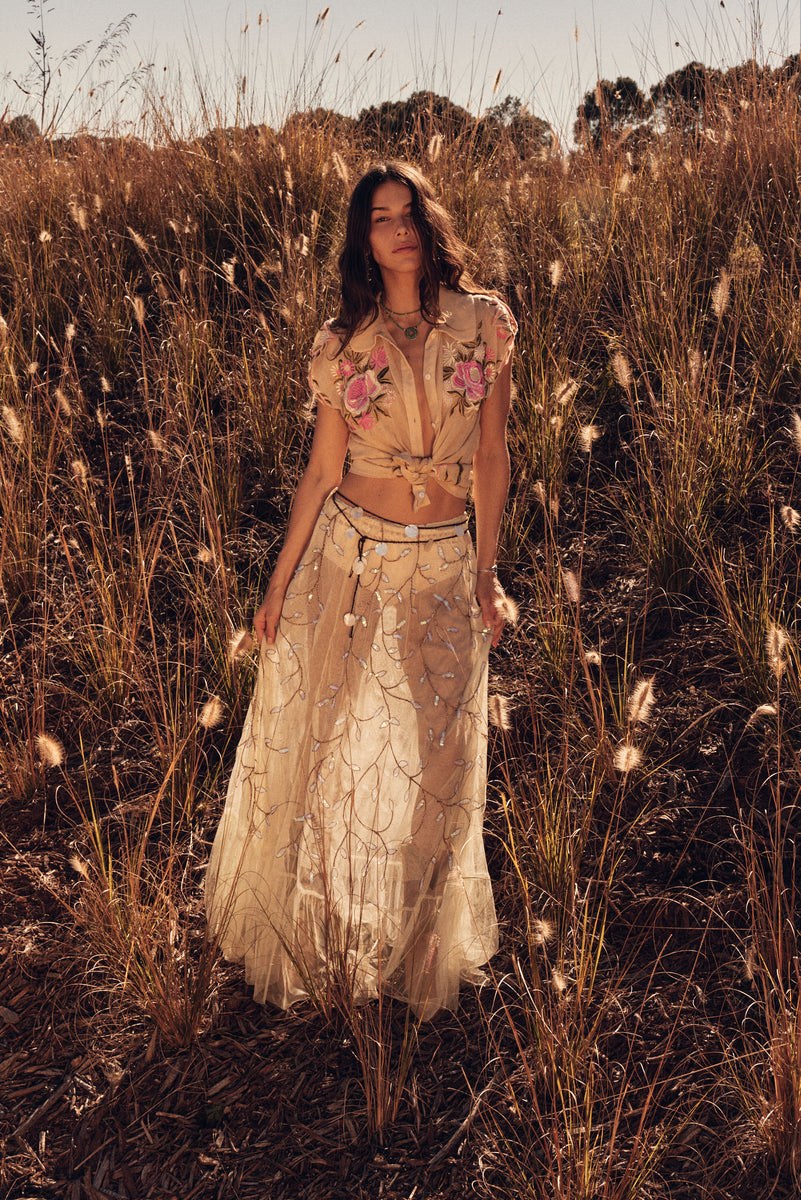 Cajun Moon Tulle + Beaded Skirt