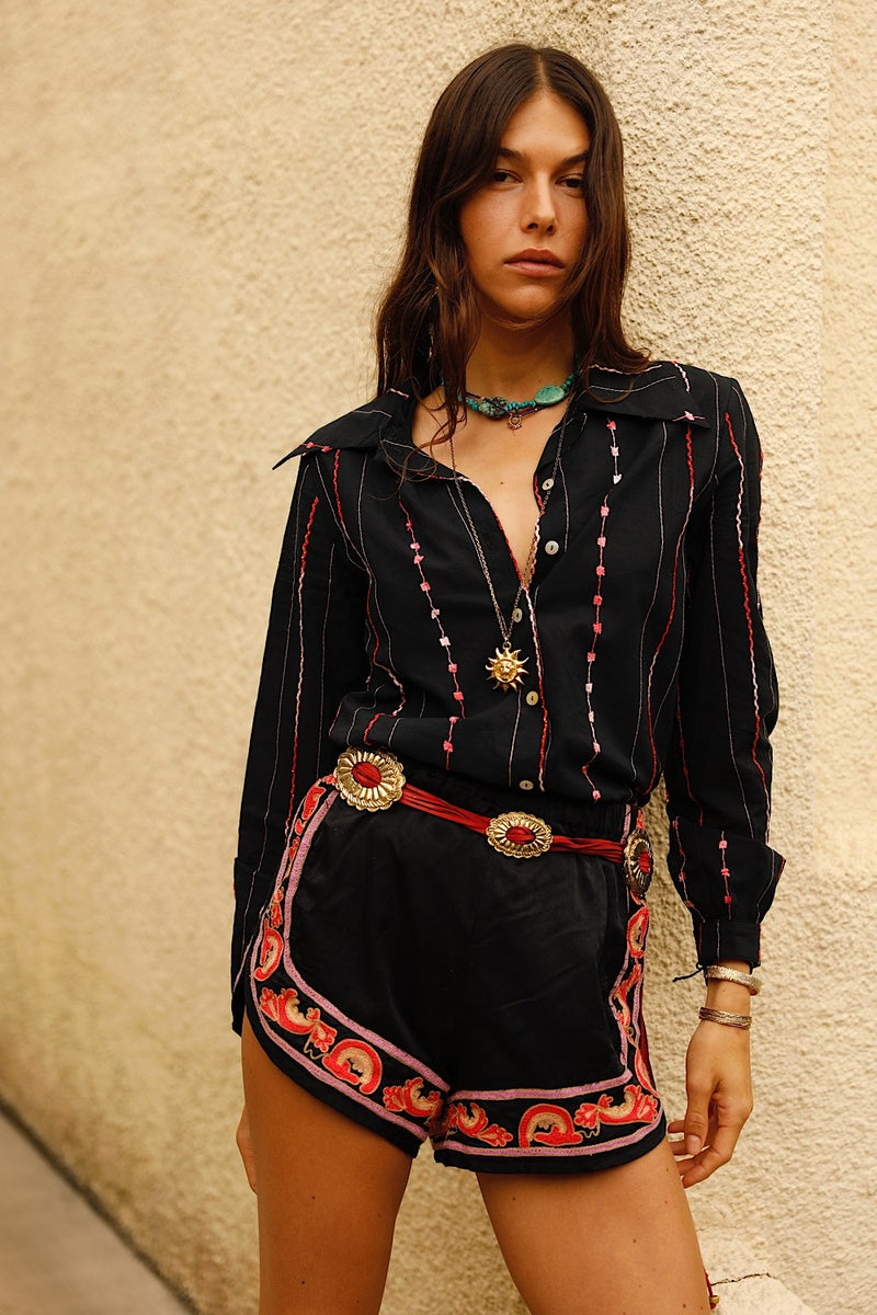 End of the Line Cotton Long Sleeve Blouse