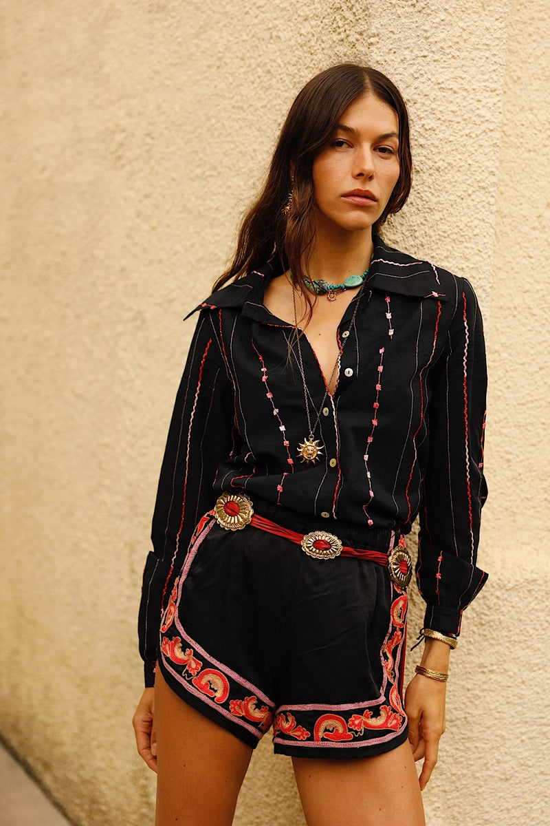 End of the Line Cotton Long Sleeve Blouse