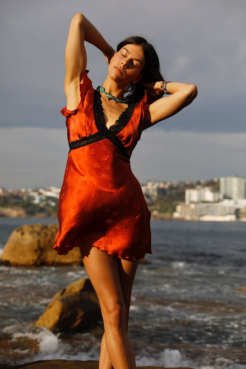 I Remember Everything Silk Jacquard Mini Dress