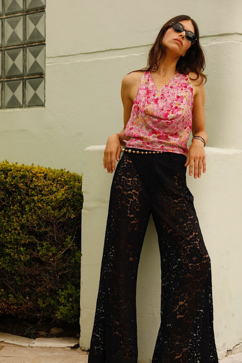 Cherry Blossom Girl Silk Halter Top