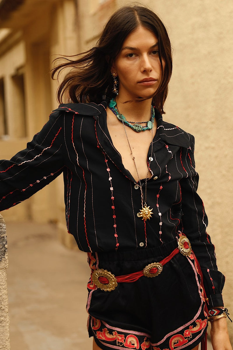 End of the Line Cotton Long Sleeve Blouse