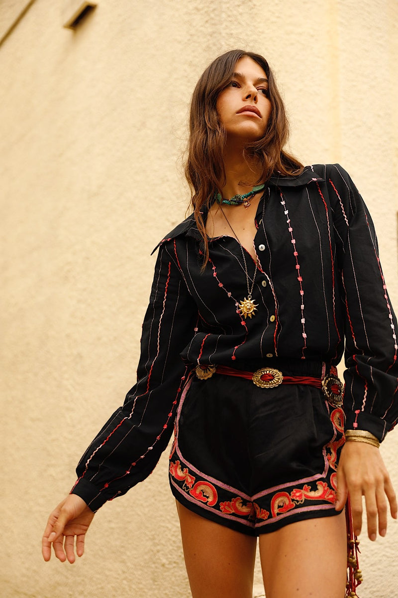 End of the Line Cotton Long Sleeve Blouse