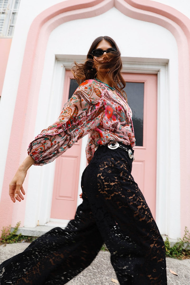Back in Black Lace Flare Pants