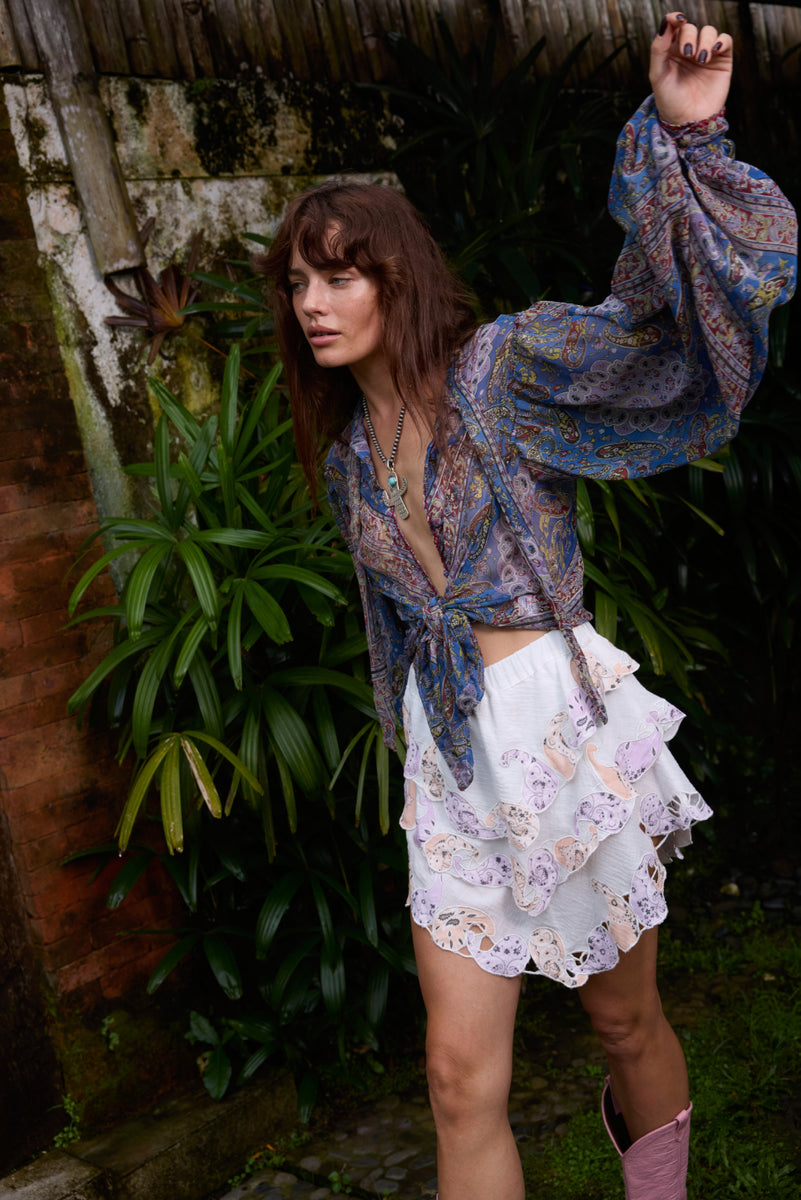 Come Softly to Me Cotton Mini Skirt