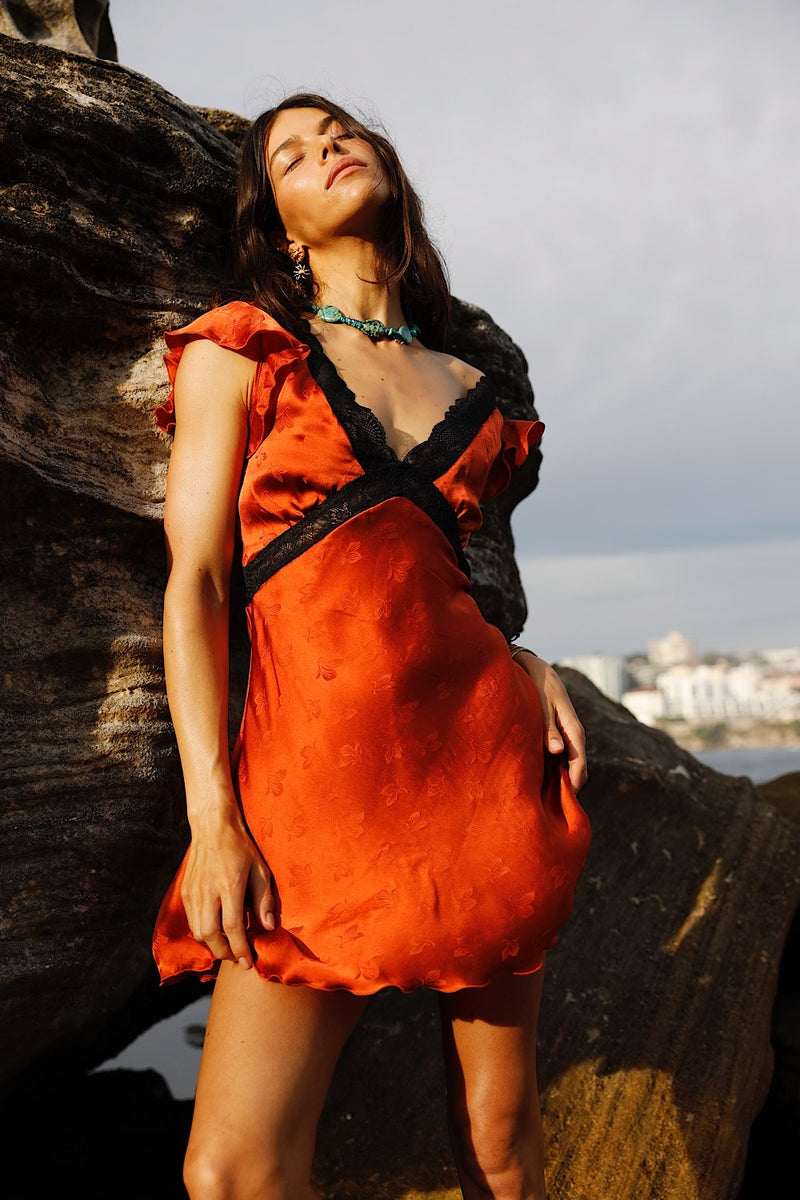 I Remember Everything Silk Jacquard Mini Dress